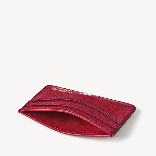 ‘Be With Me Always’ Slim Credit Card Holder Cherry Red Soft Saffiano