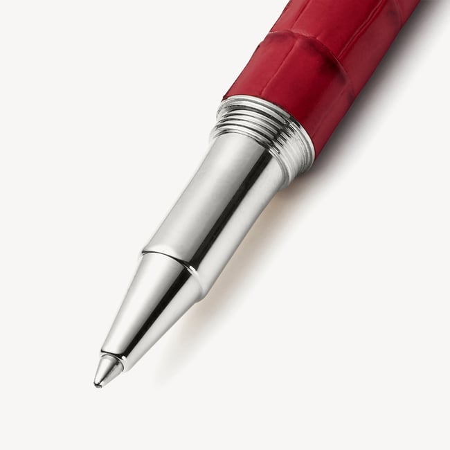 London Ballpoint Pen Deep Shine Cherry Red Small Croc