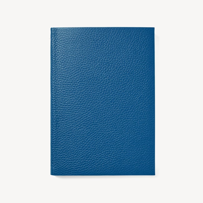 A5 Leather Bound Notebook Topaz Pebble