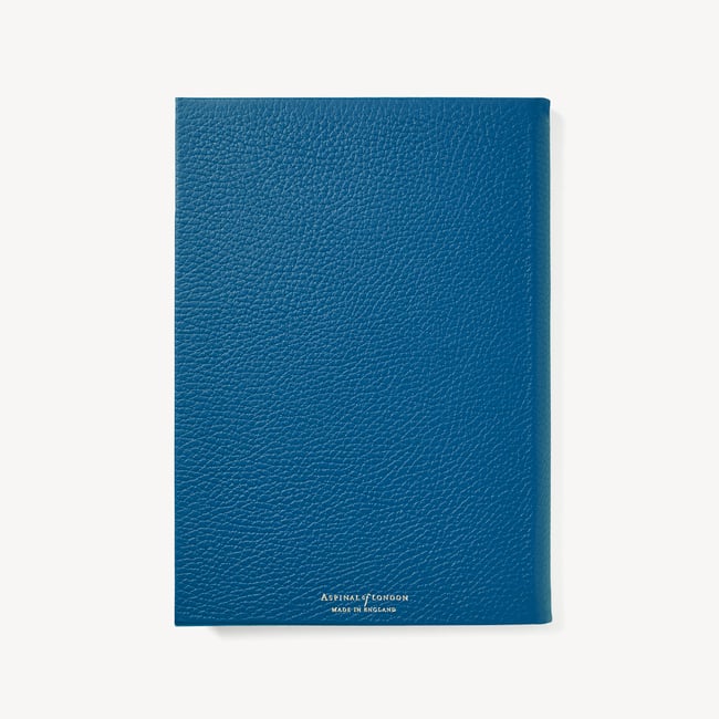 A5 Leather Bound Notebook Topaz Pebble