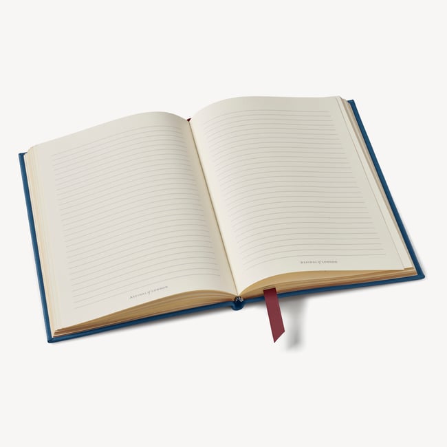 A5 Leather Bound Notebook Topaz Pebble