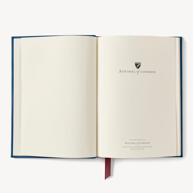 A5 Leather Bound Notebook Topaz Pebble