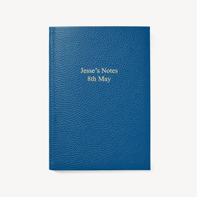 A5 Leather Bound Notebook Topaz Pebble