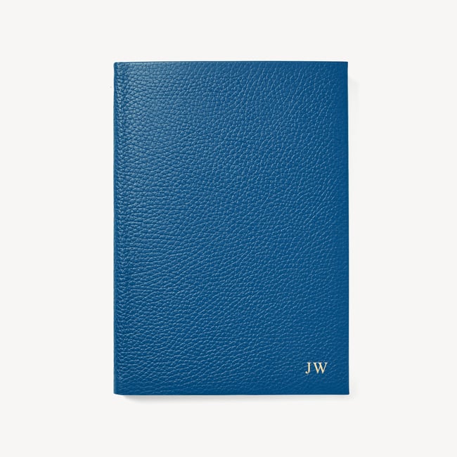 A5 Leather Bound Notebook Topaz Pebble