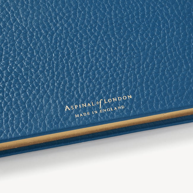 A5 Leather Bound Notebook Topaz Pebble