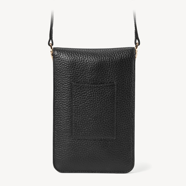 Duo Phone Crossbody Pouch Black Pebble