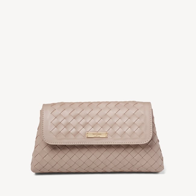 Sunrise Sunset Clutch Moleskin Woven Leather