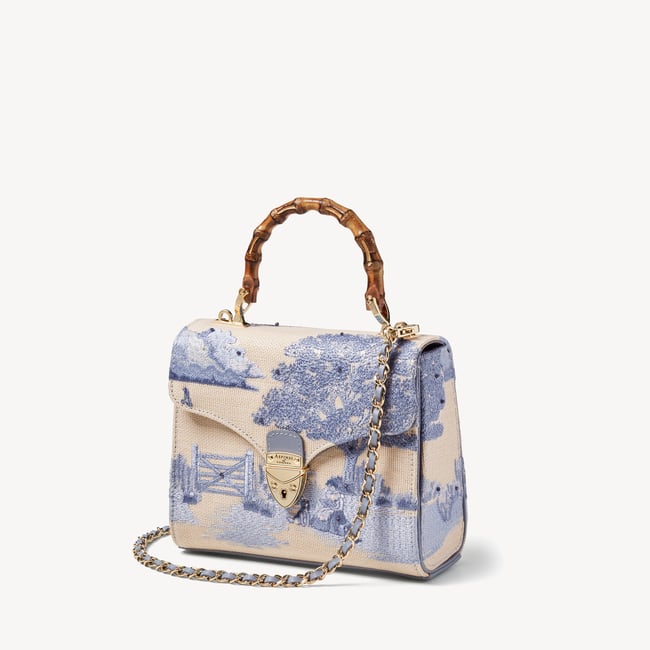 Midi Mayfair® Sky Blue Toile De Jouy Hand Embroidery