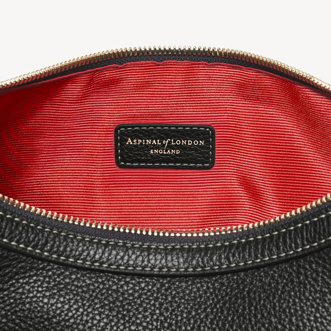 Soho Small Crescent Black Milled Pebble