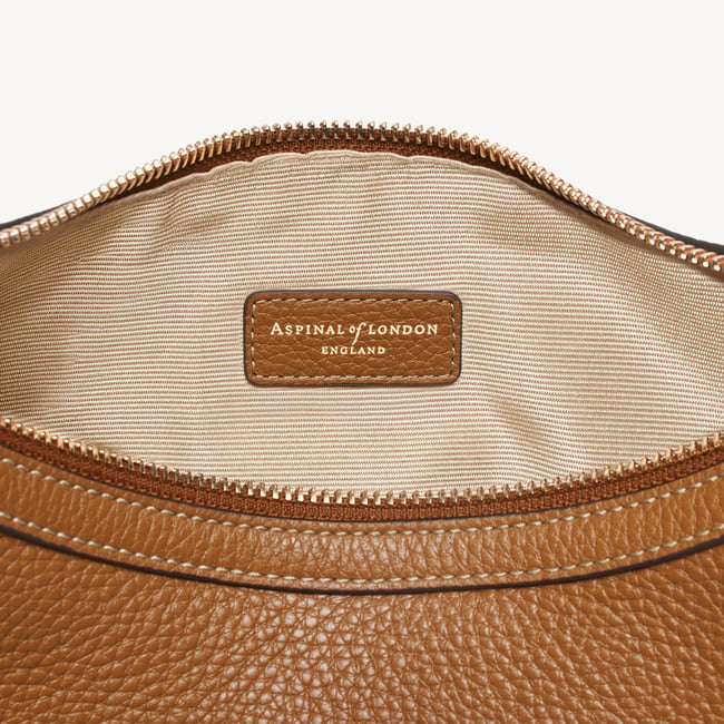Soho Small Crescent Tan Milled Pebble