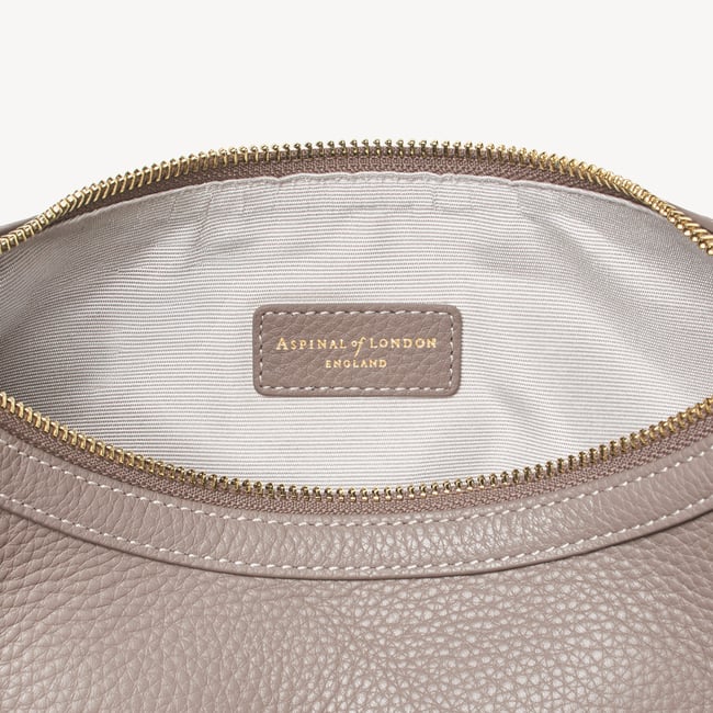Soho Small Crescent Moleskin Milled Pebble
