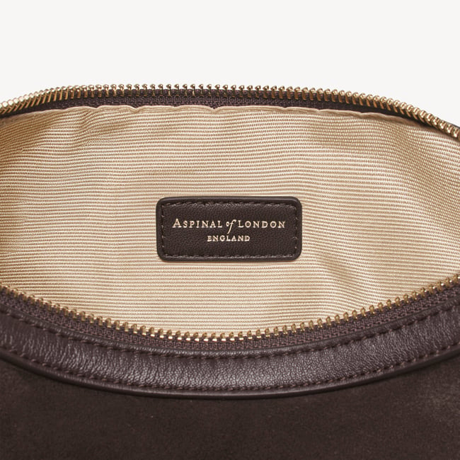 Soho Small Crescent Chocolate Suede