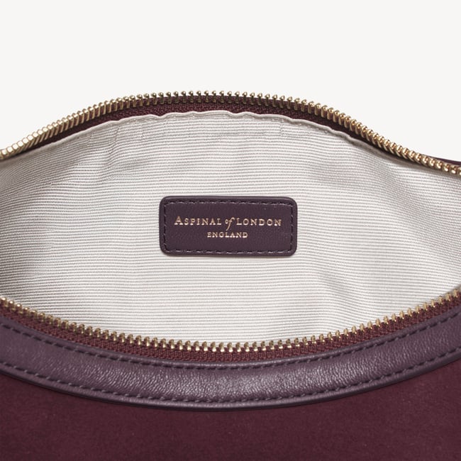 Soho Small Crescent Rich Claret Suede