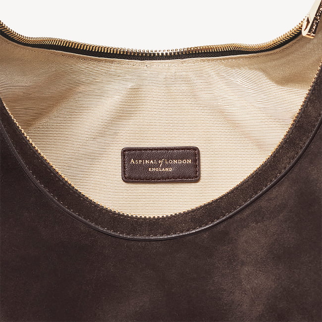Soho Large Crescent Chocolate Suede