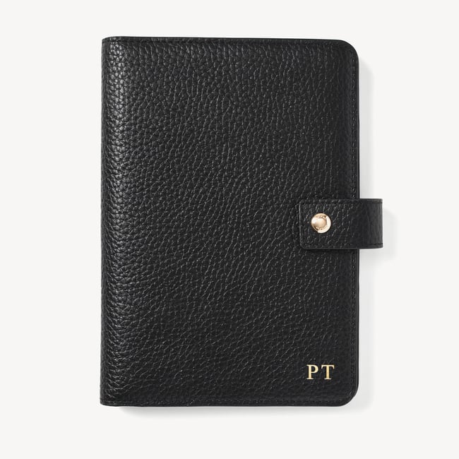 Deluxe Family Travel Wallet Black Pebble