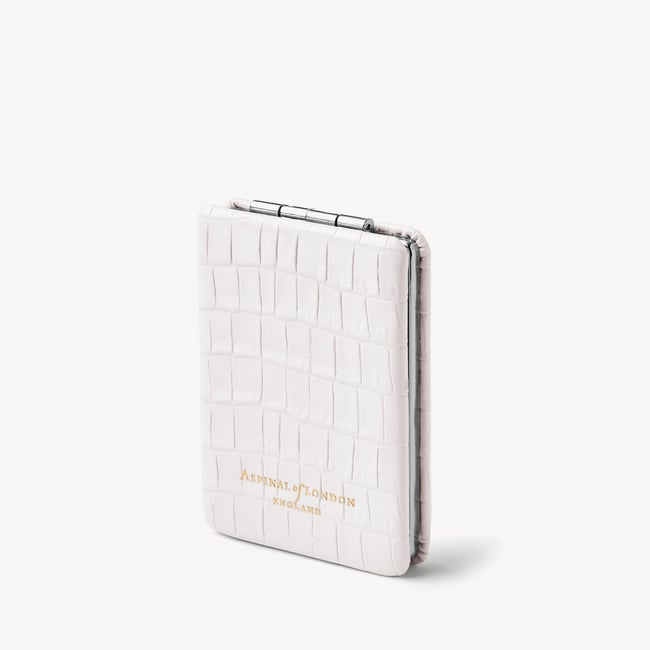Handbag Mirror Deep Shine Chalk White Small Croc
