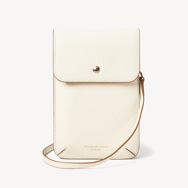 Duo Phone Crossbody Pouch Ivory Pebble