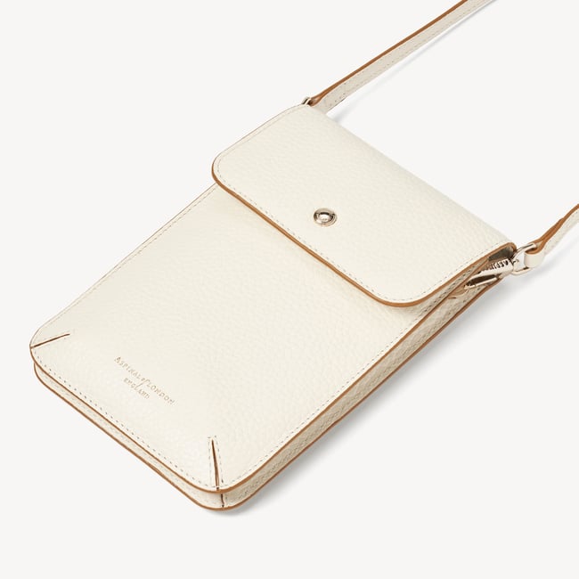 Duo Phone Crossbody Pouch Ivory Pebble