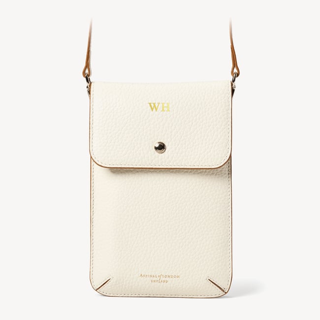 Duo Phone Crossbody Pouch Ivory Pebble