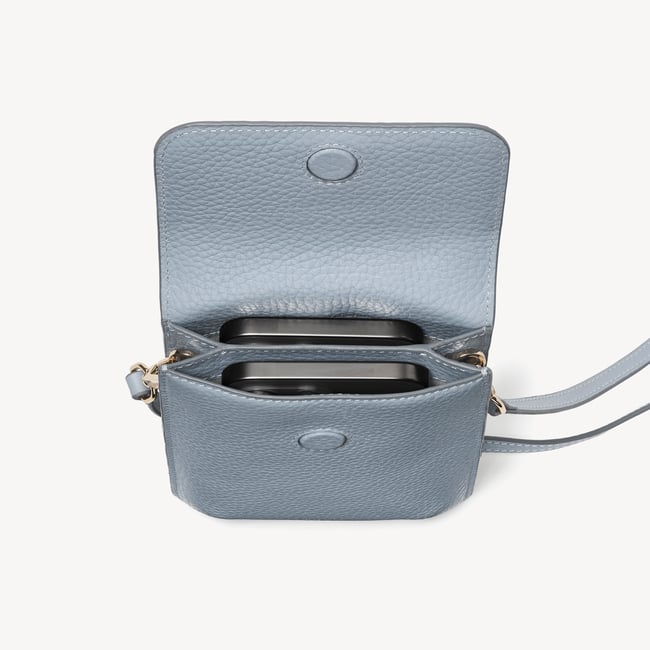 Duo Phone Crossbody Pouch Sky Blue Pebble