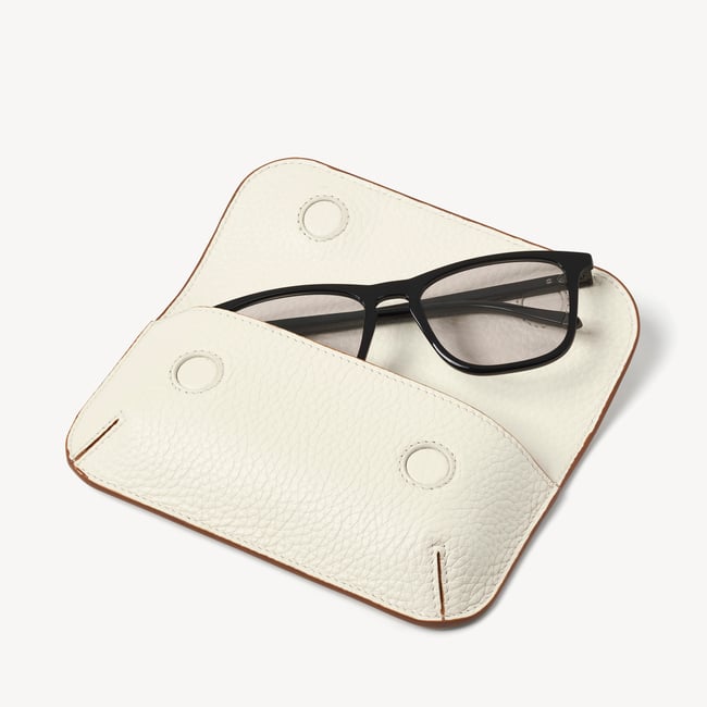 Ella Sunglasses Case Ivory Pebble