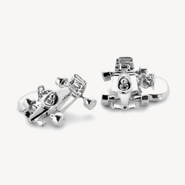 Sterling Silver Racing Chequered Flag Cufflinks Mother of Pearl & Onyx set in Sterling Silver 925