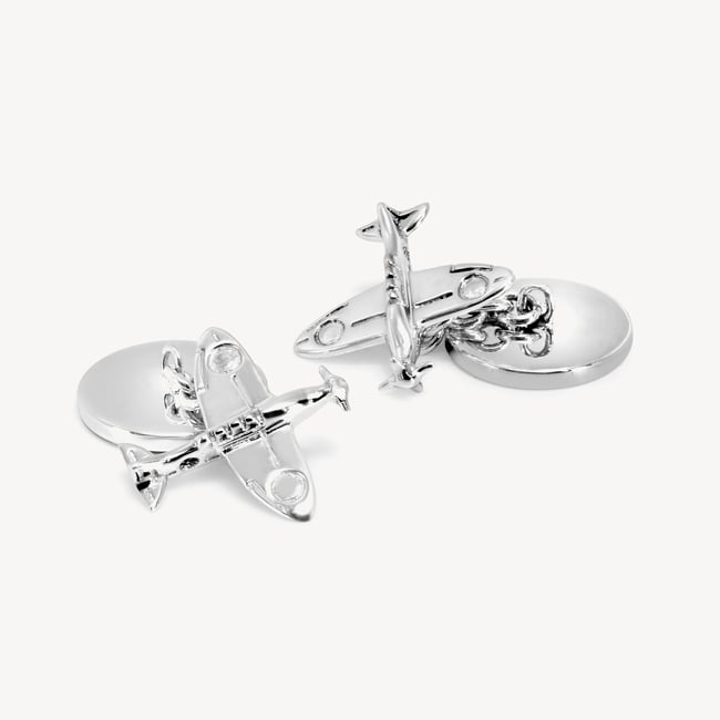 Sterling Silver & Enamel Plane Cufflinks Sterling Silver 925