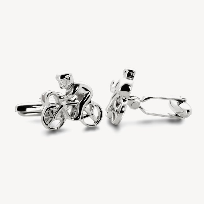 Sterling Silver Cyclist Cufflinks Sterling Silver 925