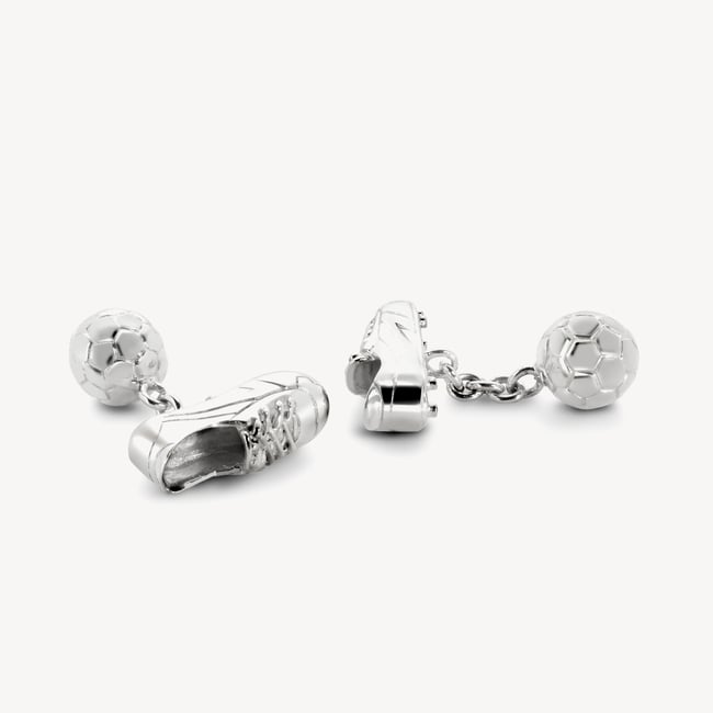Sterling Silver Football Boot & Ball Cufflinks Sterling Silver 925