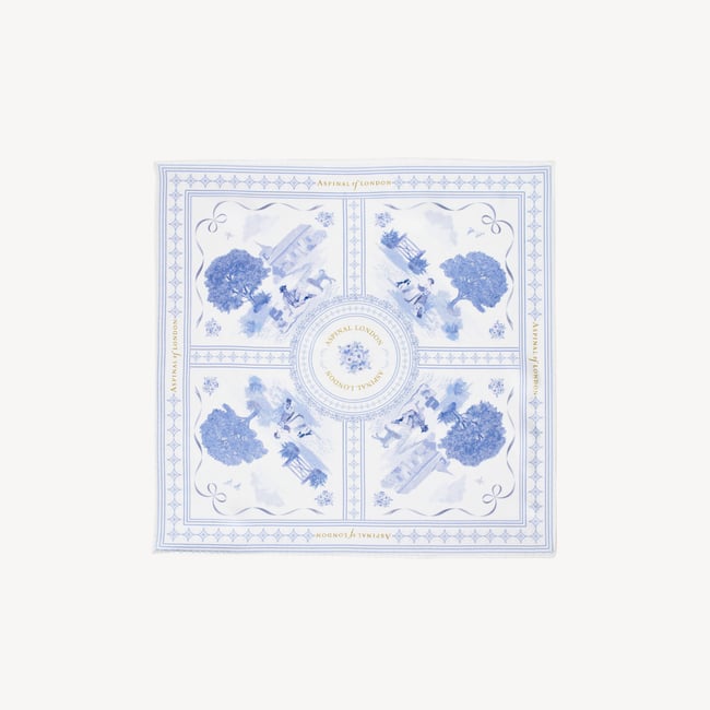 Pure Silk Pocket Square Toile De Jouy