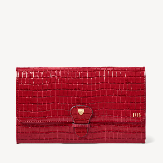 Travel Collection Deep Shine Cherry Red Small Croc