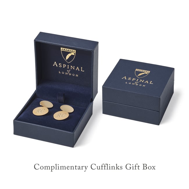 Fleur De Lis Cufflinks Navy Enamel & 18ct Gold Plated