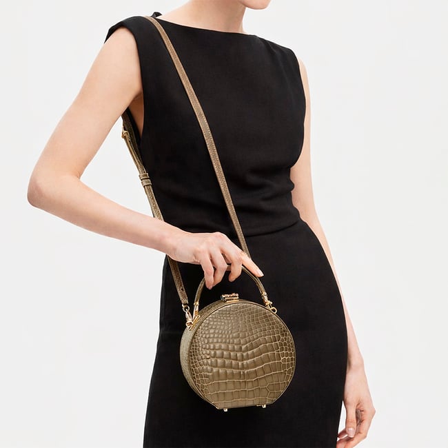 Hat Box Mocha Patent Croc
