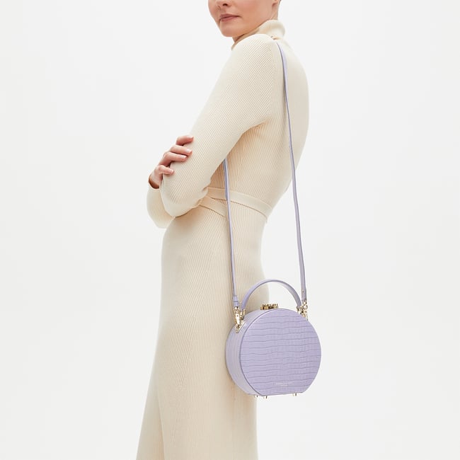 Hat Box Deep Shine English Lavender Small Croc