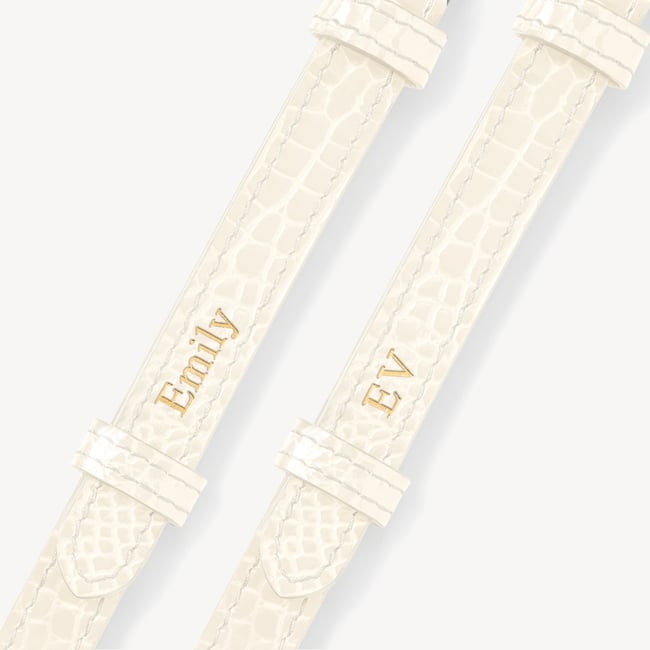 Hat Box Ivory Patent Croc