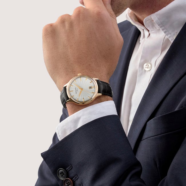 Mount Street Watch Yellow Gold PVD - Deep Shine Black Croc