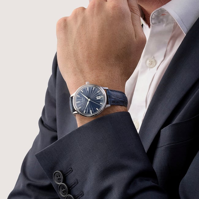 Mount Street Watch Stainless Steel - Deep Shine Navy Croc