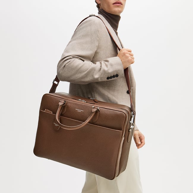 48 Hour Mount Street Travel Bag Tobacco Pebble