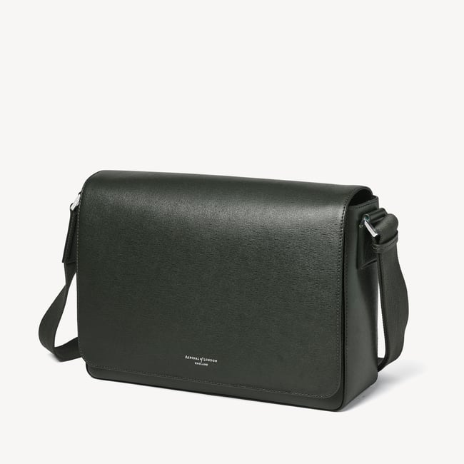 Reporter Messenger Forest Green Saffiano