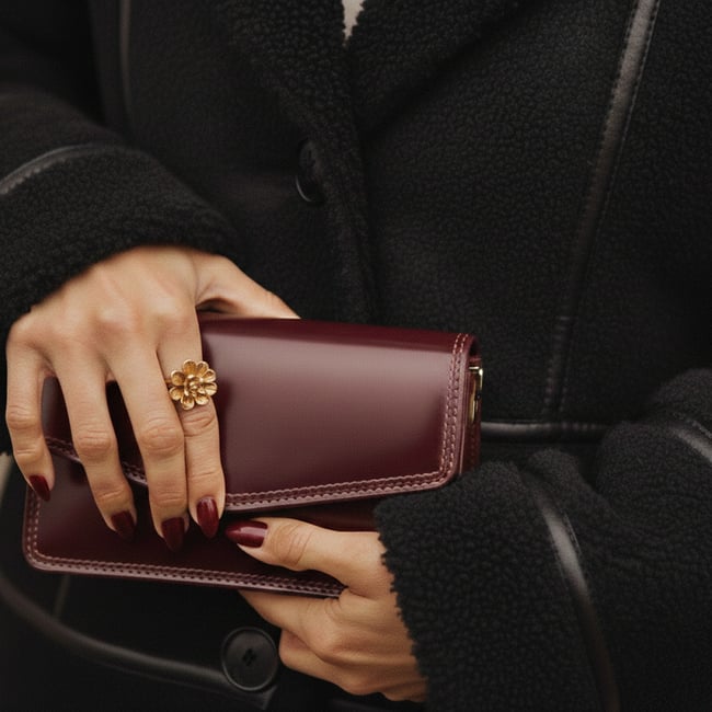 Eliza Clutch Smooth Merlot