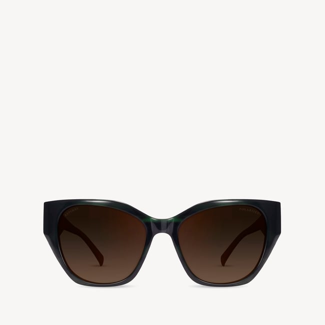 Ivy Cat-Eye Sunglasses Green Striation 