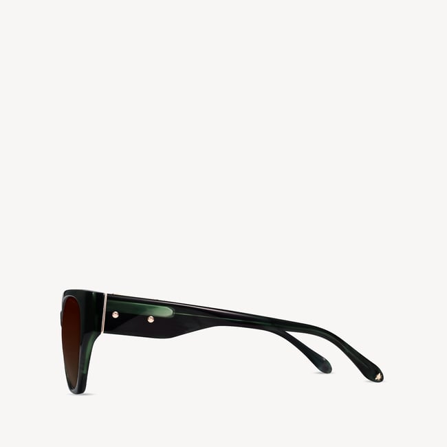 Ivy Cat-Eye Sunglasses Green Striation 