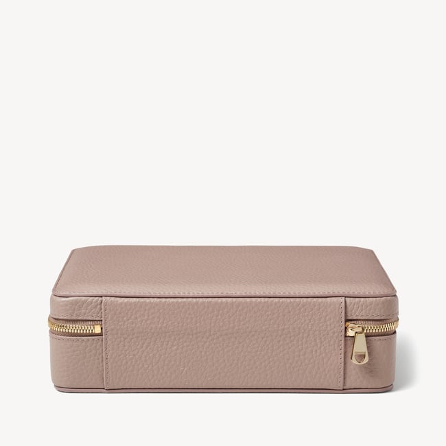 Large Travel Jewellery Case Soft Taupe Pebble