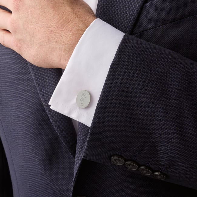 Hallmark Sterling Silver Engraved Cufflinks Sterling Silver 925