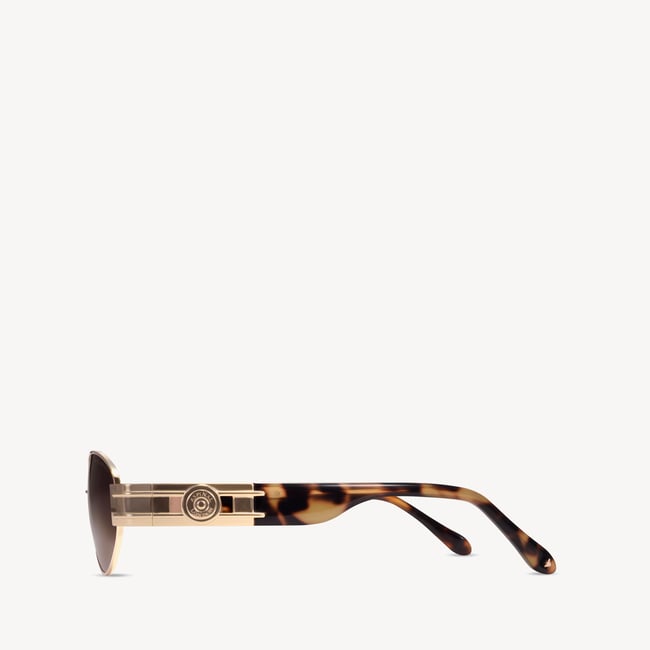 Poppy Oval Sunglasses Light Gold Stainless Steel