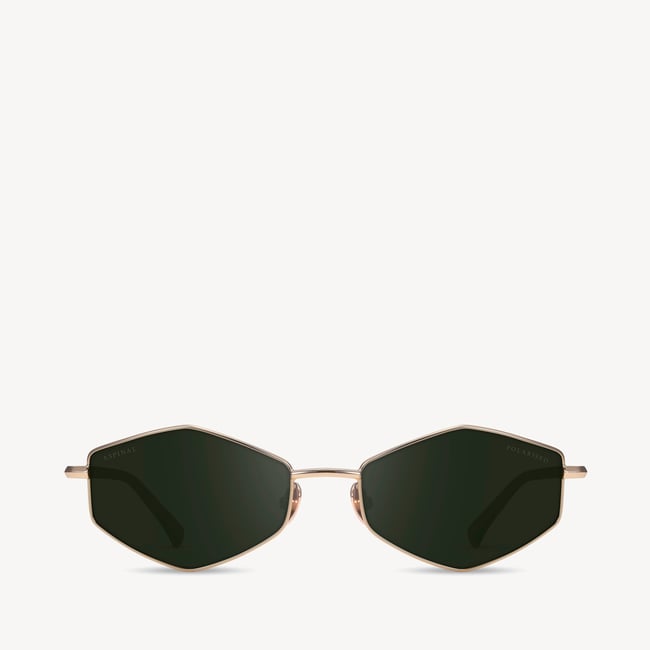 Sophia Hexagonal Sunglasses Light Gold Stainless Steel