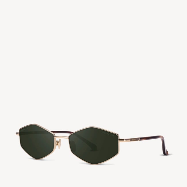 Sophia Hexagonal Sunglasses Light Gold Stainless Steel