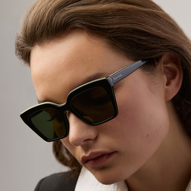 Ava Square Sunglasses Black 