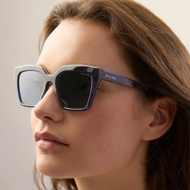 Ava Square Sunglasses Blue Marble 