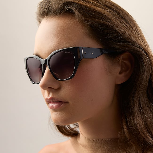 Ivy Cat-Eye Sunglasses Black 
